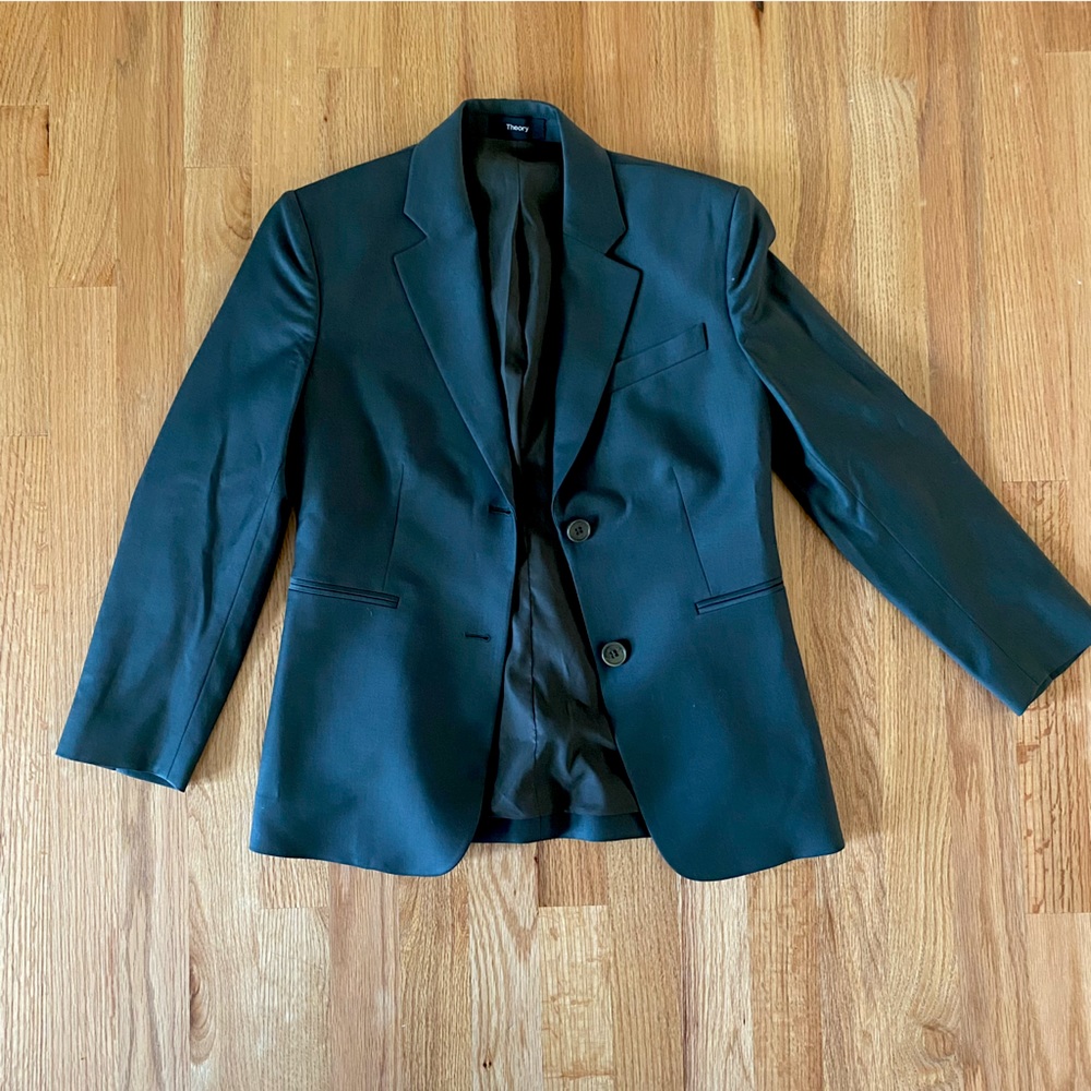 Theory Blazer in Forest Green